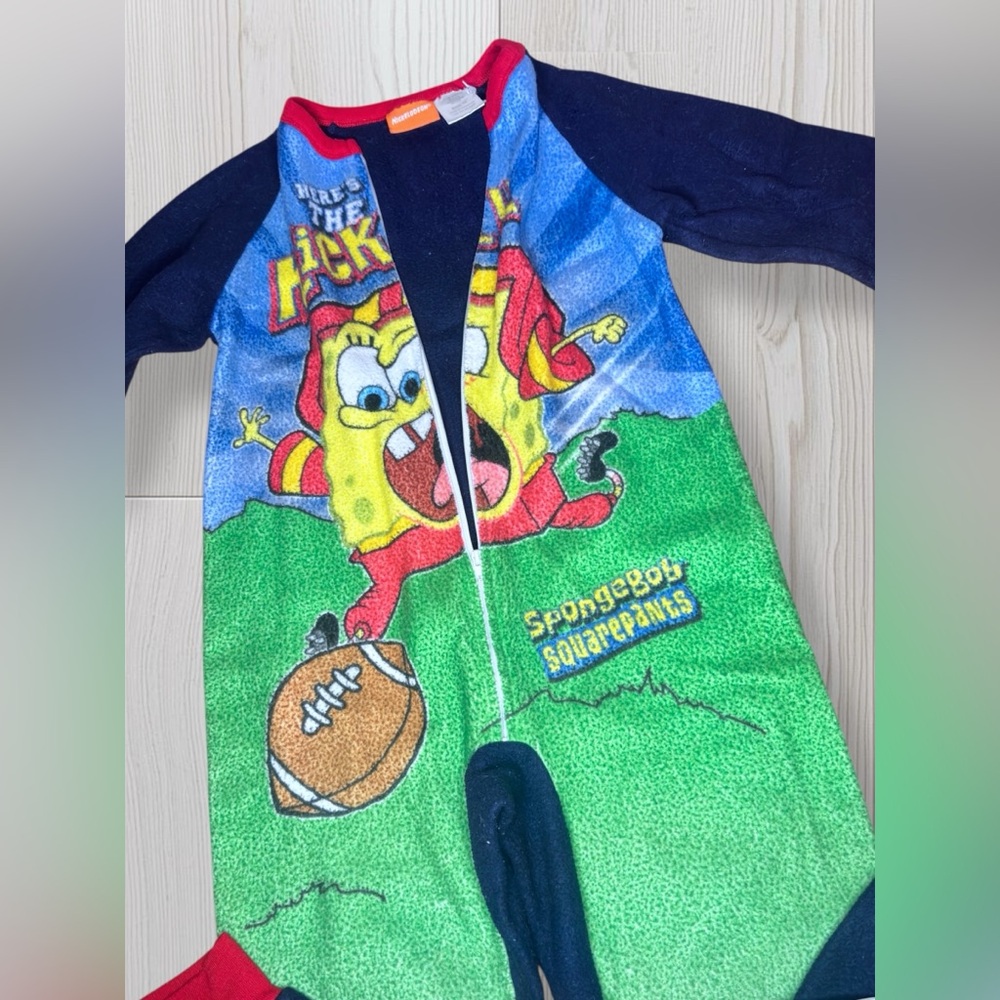 Kids SpongeBob Pajama Union Suit - Picture 3 of 6